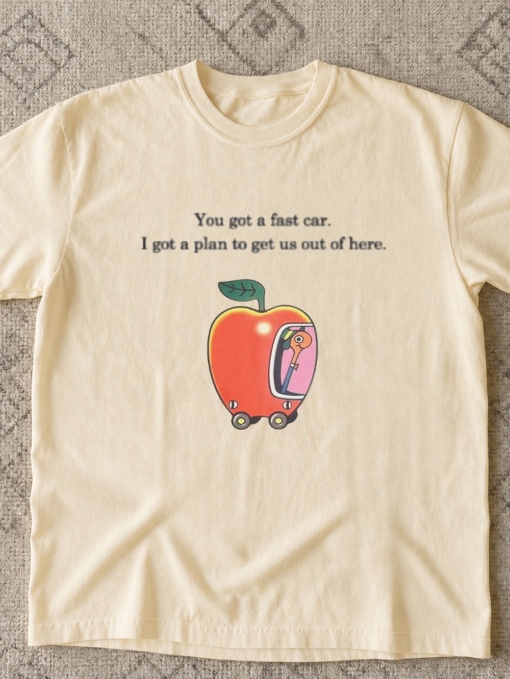 Tracy Chapman Fast Apple Car Graphic Tee with Quote